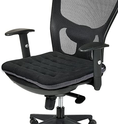 SINOSSO Cuscino per sedia da ufficio con eccellente effetto di supporto, cuscino di lusso in rete traspirante per auto, antiscivolo, per sedie da pranzo (1 pezzo, nero)