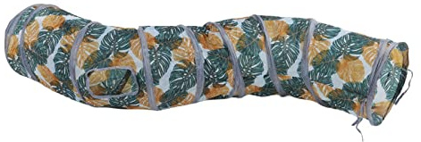 Tube de Tunnel Cat S, Tube de Tunnel de Chat en Polyester Durable avec de Feuilles Sauvages pour Petits Animaux de Compagnie