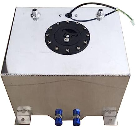 Bränsletank, 20 l bensintank, aluminium racertank, bränsletank med nivåsensor (0–90 ohm), med halkfritt skum, för alla typer av racerbil/lastbilar/SUV:ar