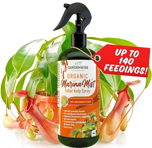 GARDENWISE 100% Organic Marina Mist Carnivorous Plant Food | Liquid Kelp Foliar Spray for Plants - Kelp Fertilizer for Venus Flytraps, Sundew, Butterworts, Pitcher Plants 16 Oz