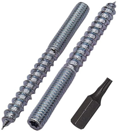 SKIR'CO (20 pièces) Boulons de suspension M6 x 60 mm, Vis à cheville à filetage double extrémité, Boulons à double tête