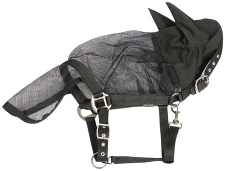 Amesbichler Reitsport Harry`s Horse Fliegenmaske mit integriertem Halfter, mit Ohren und Nasenteil