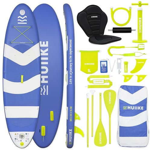 HUIIKE Tavola Sup Gonfiabile Adulti con Accessori Inclusi, Pagaia, Pinne, Pompa. Stand Up Paddle Board con Grande Stabilità e Resistenza. 305 x 84 x 15 cm, Carico Massimo 130 kg
