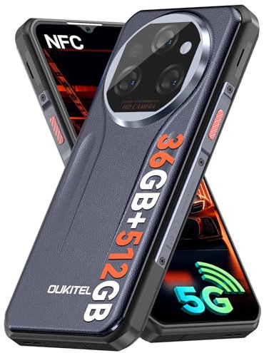 OUKITEL WP39PRO Rugged Smartphone 5G (2025), 36GB RAM+512GB ROM, 11000mAh(33W) Battery Mobile Phones, 6.6 FHD+ Rugged Phone, 5G Dual SIM Android 14 Phone Unlocked, Dimensity 6300/NFC/GPS/OTG, Grey