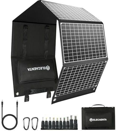 60W Caricabatterie Solare Portatile, Pannello Solare Pieghevole con 3 Porte (PD45W USB-C/QC3,0 USB-A/18V CC), Pannello Solare con Protezione IPX5 Impermeabile per Campeggio Emergenze All'aperto