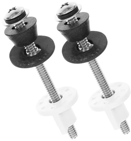 Operitacx Fijaciones Para Bisagras De Inodoro De Acero Inoxidable, Tornillos De Montaje, Resistencia y Fijación Segura, Accesorios Para Reparación De Inodoros Hogar y Hotel, Pack De 2 Unidades