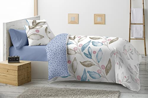 ENERGY COLORS TEXTIL-HOGAR Edredón Estampado con Relleno de Fibra, para Cama Individual o Matrimonio, Edredón Invierno 250 x 240cm, Tejido Suava y 100% Poliéster (Azul, Cama 135/150 (250 x 260))