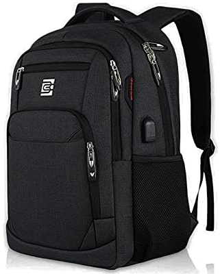 FANDARE Sac à Dos Ordinateur Portable 15.6 Pouces Homme Femme Imperméable avec USB Sac à Dos d'affaires Sac à Dos Fonctionnel Sac a Dos PC Portable pour Loisirs/Affaire/Scolaire Polyester Noir