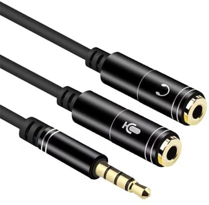EasyULT Headset Splitter Mikrofon Adapter, Kopfhörer Adapter Splitter, Audio Y Splitter Kabel 3.5mm Stecker auf 2X 3.5mm Buchse Headset Stereo Audio Klinke für Smartphones, Laptop und usw
