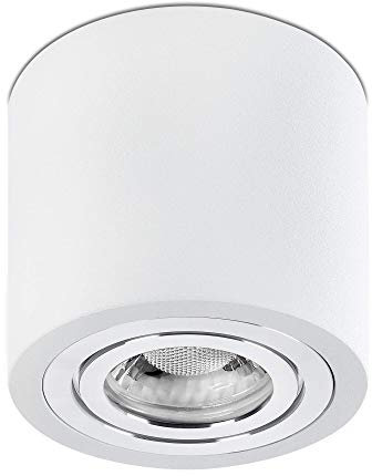 lambado® LED Aufbauleuchte für Feuchtraum/Deckenstrahler Set inkl. 230V 5W GU10 Spots - Wasserschutz für Bad & Außen - Aufbaustrahler IP44 in weiss