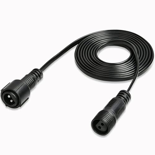 yowin Prolunga Luci Natale 6M 2 Pin Maschio a Femmina Cavo Connettore, IP65 Impermeabile Cavo di Prolunga per Cascata Luci Natale Esterno, Catena Luminosa, Luci Tenda