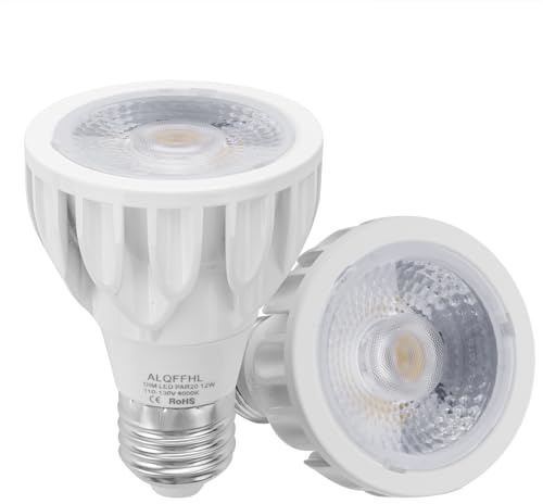 PAR20 LED Bulb 12W, Recessed Narrow Flood Light, Dimmable COB Spot Lamp (100W Halogen Equivalent), E26 Medium Base, 36 Degree Beam Angle, AC 120V, 1200 Lumens, 4000K, Pack of 2 (Natural White)
