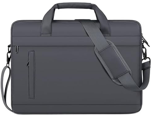 FUNSEED Maletín para laptop de 15.6 pulgadas para hombre, de nailon, simple, portátil, de trabajo, portátil, para viajes, oficina, Gris
