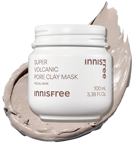Innisfree Super Volcanic Clay Mask, Premium Korean Skincare with AHA and Natural Clusters for Deep Pore Detox, Gentle Exfoliation, Oil Control