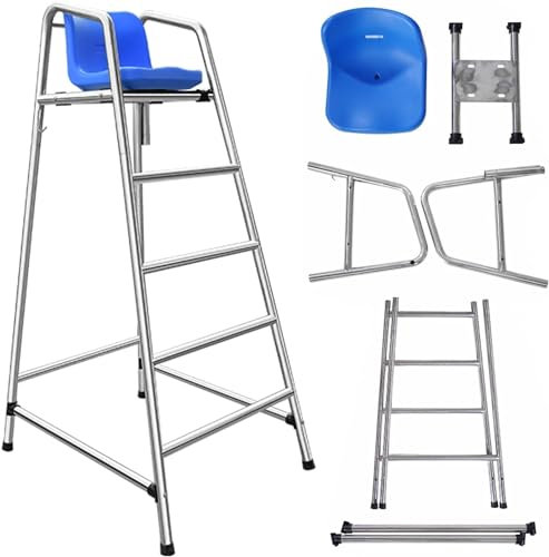 AviiSo Échelle de sécurité 120 cm/150 cm/180 cm de haut Acier inoxydable surélevé pour la plage patio au bord de la piscine du lac, Chaise de sauvetage extérieure Charge 660 lb(Size:4 steps - H 180cm/
