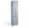 TUNIS Badezimmer Hochschrank in Grau / Eiche Sonoma Optik - Badezimmerschrank Bad Schrank mit viel Stauraum - 41 x 185 x 38 cm (B/H/T)