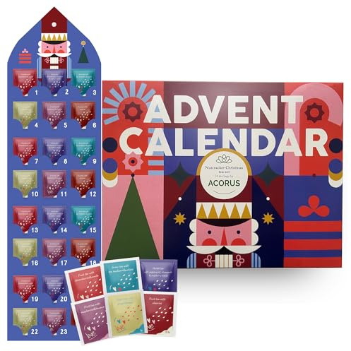 Acorus Nutcracker Tea Advent Calendar 2025 Women and Men, 24 Advent Calendar Tea Bags Individually Wrapped for Christmas Countdown, Fruit and Herbal Tea Advent Calendar 2025, 6 Christmasy Flavors