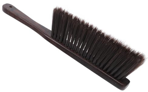 PartyKindom Long Wooden Handle Broom Gentle Bristle Brush for Fireplace Cleaning Multi-use Dust Brush for Desk Sofa Car