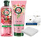 Self-Care Night Hair & Skin Pamper Set - Rose-Scented Shampoo (350ml), Rose Conditioner (250ml), Moisturising Beauty Bar (90g) & Soft White Wash Cloth