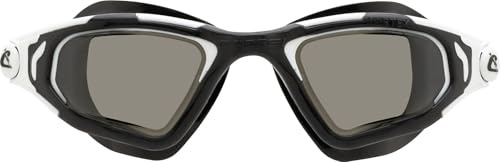 Cressi Vortex Swimming Goggles - Anti-Fog Scratch-Resistant Swim Goggles - Flexible Nose Bridge for Adult Use - Watertight Seal for Open Water Swimming - Black/White Smoked Lens