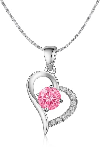 RQJZ Rose éternelle fleur avec collier coeur Cadeau femme romantique Idée cadeau anniversaire copine Bijoux femme pour elle Saint-Valentin Noël Twist of Love Rose