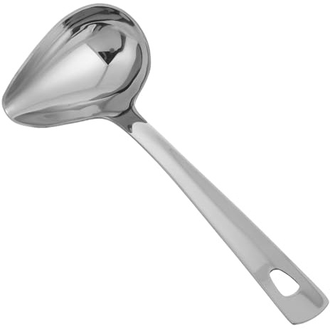 Amosfun Cuchara de Salsa de Acero Inoxidable con Vertedor Tipo de Pato Cucharón Versátil para Servir Salsas Aderezos y Caldos Cocina Moderna
