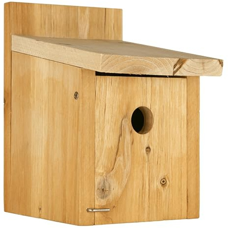 Nature's Way Cedar Box Wren House with Clean-Out Door, Wild Bird House and Outdoor DƩcor, Brown