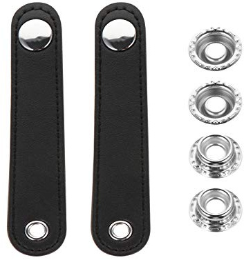 2 Pièces PU Cuir Sangles Accordéon Double Couche Soufflet de Remplacement Boucle Ceinture pour Basse Accordéon Noir 10 Cm