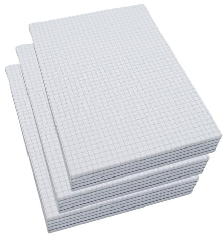 HLKauf Notizblöcke Schreibblock DIN A4 A5 A6 | kariert | liniert | blanko, Notizblock 5er|10er|20er Pack, 50 Blatt je Block, 80 g/m² Offset weiß, Blöcke für Schule oder Büro Uni