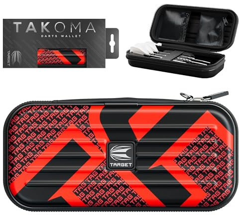 Target Darts Takoma Tag Darts Wallet, Standardgröße, Rot | Dart Tasche für insgesamt 3 Darts | Eva-Dart-Schutzhülle mit Zwei Innenfächern mit Reißverschluss | Profi Dart Zubehör