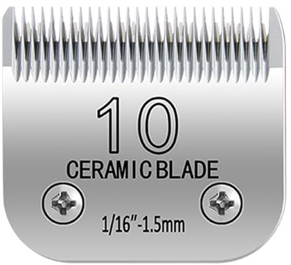 OwnLifeYF 10# Ersatzklingen für Fellpflege, abnehmbare Klinge, kompatibel mit Andis/Wahl/Oster Hundeschermaschinen, 10 Klingen, 0,6 cm, aus Keramik und Edelstahlklinge