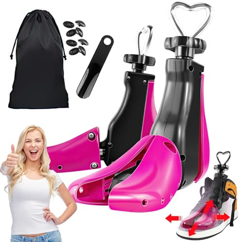 Caossuixin Schuhspanner - Herren Damen Schuhdehner, Schuhweiter mit Schuhlöffel - Verstellbarer 4-Wege-Schuhspanner zur Erweiterung von Breite und Länge(40-47)