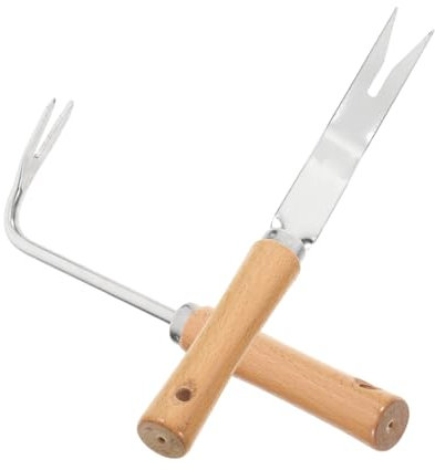HEMOTON 2pezzi Attrezzo per Diserbare Mano Sarchiatore Manuale Ergonomico Rimozione Radici Estirpatore in Acciaio Inossidabile per Crepe Accessorio per Giardinaggio Domestico Agricoltura e