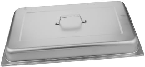 ELAYARD Stainless Steel Buffet Pan Lid Cover Handle for Hotel Catering Steam Table Pan Heavy Duty Rectangular Cooker Top Cover for Food Display and Dessert Protection