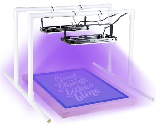 Ecoofor 2 pz 50W LED UV Luce per serigrafia con doppio supporto, unità di esposizione per kit serigrafia, emulsione fotografica e cianotipi