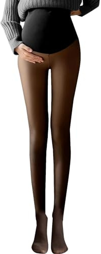 Generisch Medias de maternidad cálidas y opacas, mallas sólidas para embarazadas, mallas térmicas para mujeres embarazadas, Negro , talla única