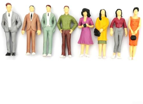 25 figuras pintadas de personas modelo para paisaje ferroviario, perfectas para entusiastas de los trenes modelos, escala 1 50
