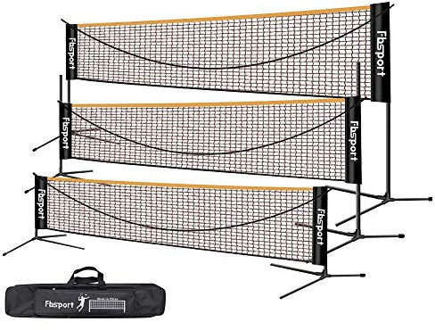Badmintonnät, tennisnät 3–6 m bärbar volleyboll fjäderbollnät träningsnät, 3 höjder kan justeras vikbart badrumminton-nätförvaring, inomhus och utomhus
