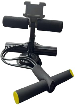 MotiveTech Barra Abdominal, Barra de Ejercicios, Barra de Soporte, Barra para Abdominales con Tubo de Acero, Espuma de Látex, Resistencia Ajustable, Ventosas EST, Negro