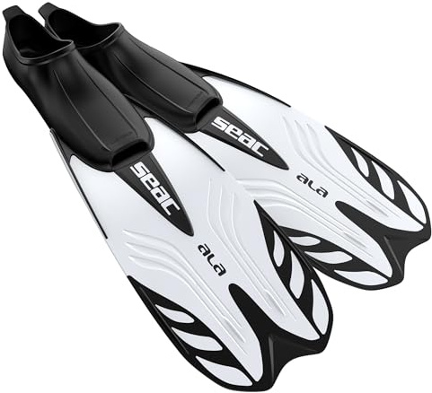 Seac ALA, Flossen mit geschlossenem Fußteil, ideal zum Schnorcheln und Schwimmen, WEIß, 44/45