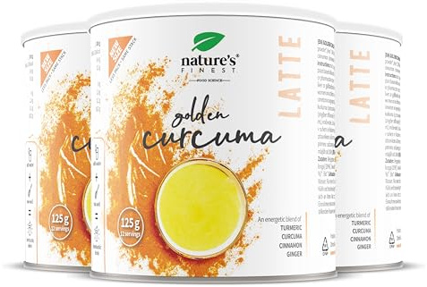 Nature’s Finest Golden Curcuma Latte - Reisdrink mit Kurkuma 20%, Zimt und Ingwer - Für Innere Balance - Organisch, Vegan - 375 g