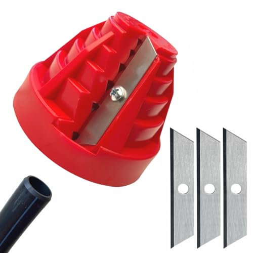 SmartProduct Utensile Smussa-Tubi in Plastica - Utensile per Sbavare Tubi in PE da 20, 25, 32, 40, 50 e 63 mm - Sbavatore per Tubi - Smussa Tubi Facile da Usare e 3 Lame di Ricambio
