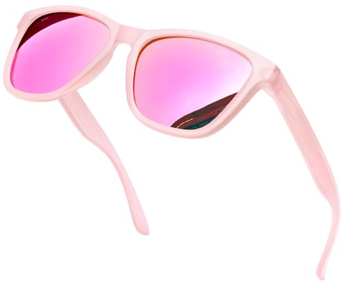KANASTAL Lunettes de Soleil Homme et Femme UV400 Rose Rose