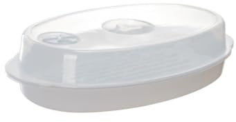 Hemobllo Assiette Vapeur Micro-ondes pour Poisson avec Couvercle Chauffage Rapide et Saine Plat Polyvalent pour Légumes et Raviolis Ustensile Pratique pour Maison