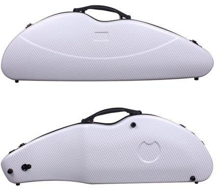 yinfente Violin Case 4/4 Full Size 1.9kg Carbon Fiber Half Round Shape Viloin Bag With Strap Combination Lock And Accessories Bag Grey