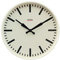Cloudnola Factory Weisse Metall Bahnhofsuhr - Designer Wanduhr Weiß, 45 cm Durchmesser - Moderne Wanduhr ohne Ticken, Batteriebetriebene Quarzuhr