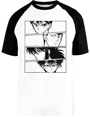 Capzy Yu Yu Hakusho Bianca Unisex Maglietta da Baseball Maniche Corte Dimensioni L White Baseball T-Shirt Size L