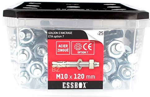 Scell-it ESSBOX de 25 Goujons D'Ancrage 10X120 Acier