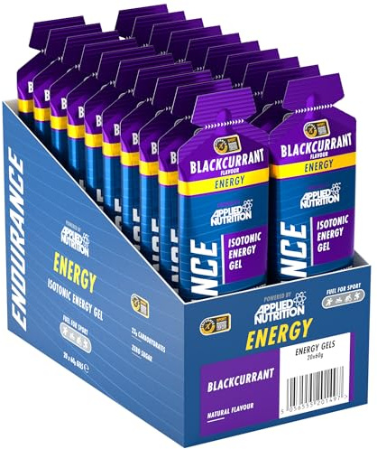 ISOTONIC | Caffeine Free Energy Gels | Performance-Enhancing Formula | Zero Fat Zero Sugar | 23g Carbohydrates (Pack of 20 x 60g) (Blackcurrant)