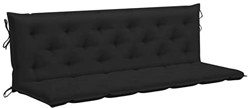 Keketa Coussin pour balancelle de jardin, balancelle de jardin, coussin de banc - Coussin d'assise et de dossier - Coussin avec dossier pour banc, balançoire de jardin - Noir - 180 cm - Tissu